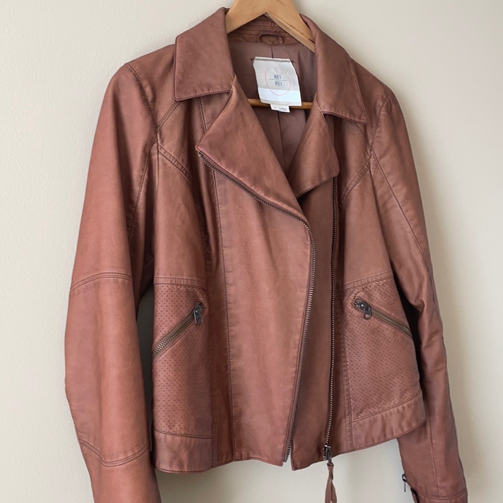 Anthropologie Hei Hei Vegan Leather Moto Jacket